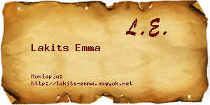 Lakits Emma névjegykártya